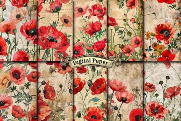 Download Poppy Paper Printable Digital Paper - Digital paper Collection