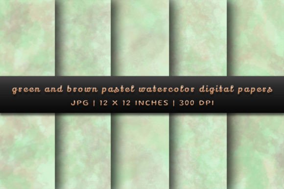 Download Green and Brown Pastel Digital Papers - Digital paper Collection