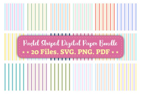 Download Pastel Striped Digital Paper Bundle - Digital paper Collection