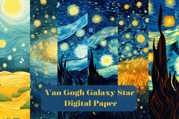 Download Van Gogh Galaxy Star Digital Paper - Digital paper Collection