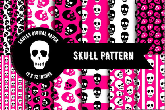 Download Skull Digital Paper, Halloween Pattern - Digital paper Collection