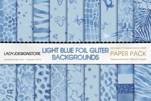 Download Light Blue Glam Digital Paper - Digital paper Collection