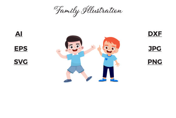 Download Family Two Children Illustration Arts - Child Collection