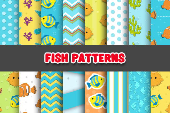 Download Fish Digital Papers Patterns - Digital paper Collection