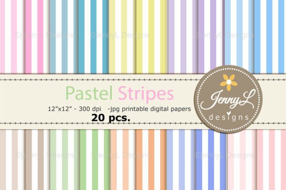 Download Pastel Stripes Digital Papers Background - Digital paper Collection