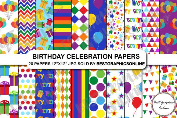 Download Birthday Party Celebration Digital Paper - Digital paper Collection