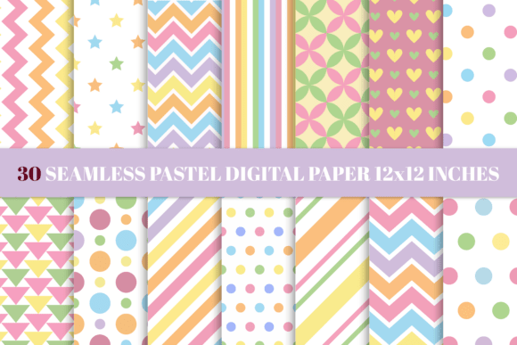 Download SEAMLESS PASTEL DIGITAL PAPER 12x12 in - Digital paper Collection