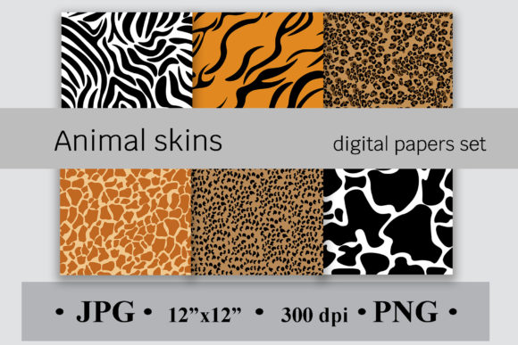 Download Animal Skins Digital Paper Set - Digital paper Collection
