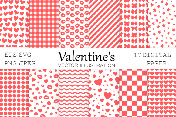 Download Valentines Red Digital Paper SVG - Digital paper Collection