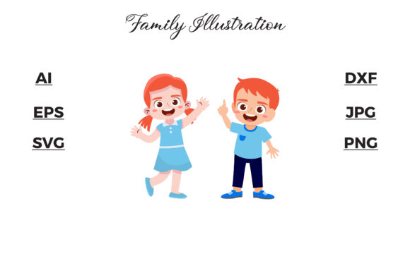 Download Family Two Children Illustration Arts - Child Collection