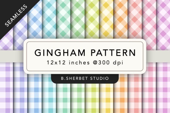 Download Rainbow Gingham Pattern Digital Papers - Digital paper Collection