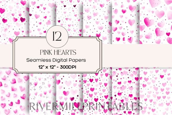 Download Seamless Pink Hearts Digital Papers - Digital paper Collection
