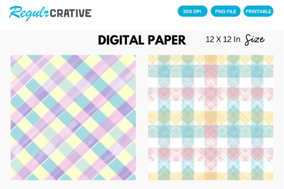 Download Pastel Gingham Digital Paper Pattern - Digital paper Collection