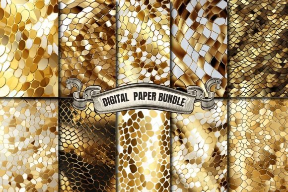 Download Teal and Gold Animal Skins Digital Paper - Digital paper Collection