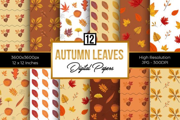 Download Autumn Leaves Fall Pattern Digital Paper - Digital paper Collection