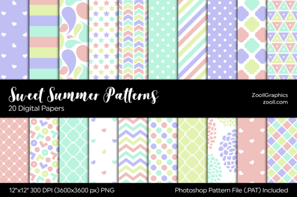 Download Sweet Summer Digital Papers - Digital paper Collection