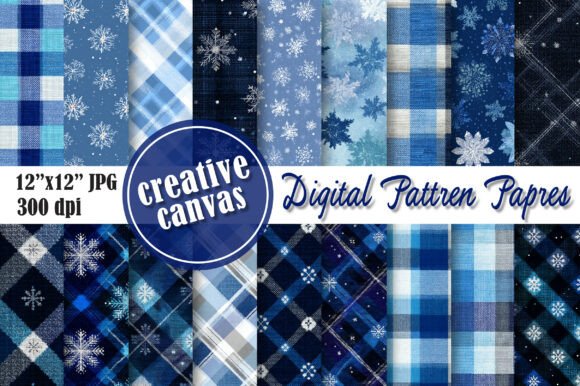 Download Winter Plaid Digital Paper Bundle - Digital paper Collection