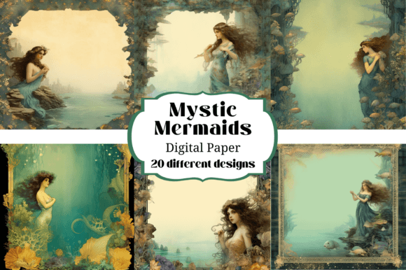 Download Mystical Mermaids Digital Paper - Digital paper Collection