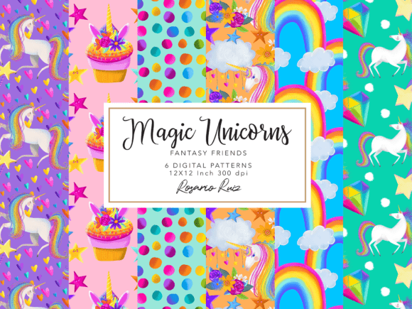 Download Unicorn Digital Paper, Pattern Unicorn - Digital paper Collection