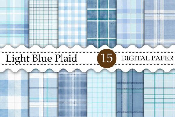 Download Light Blue Plaid Digital Paper - Digital paper Collection
