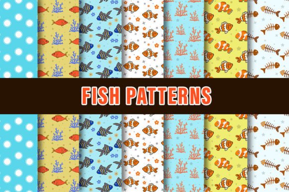 Download Fish Digital Papers Patterns - Digital paper Collection