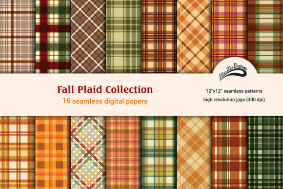 Download Seamless Fall Plaid Digital Paper - Digital paper Collection