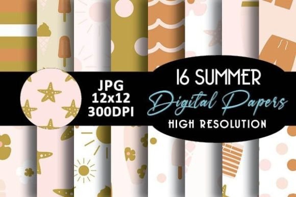 Download Boho Summer Digital Papers Patterns - Digital paper Collection