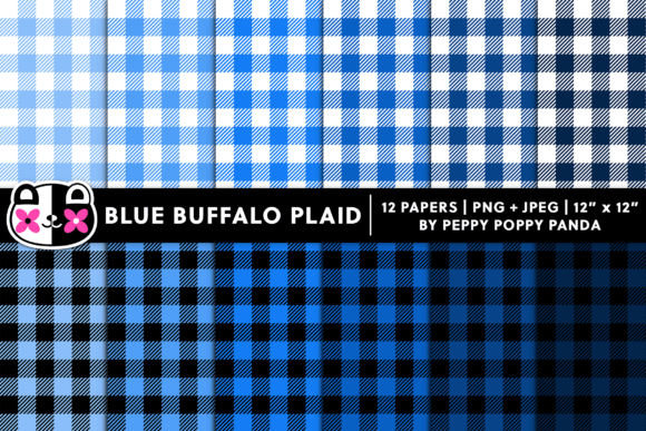 Download Blue Buffalo Plaid Digital Paper Pattern - Digital paper Collection