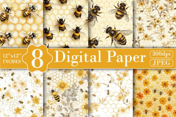 Download Honeycomb Honey Bee Digital Paper - Digital paper Collection