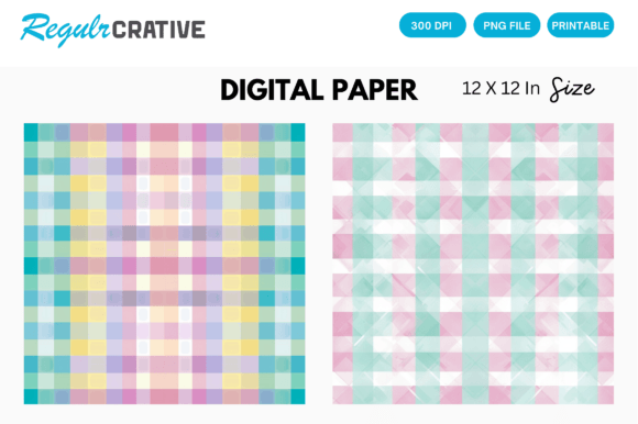 Download Pastel Gingham Digital Paper Pattern - Digital paper Collection