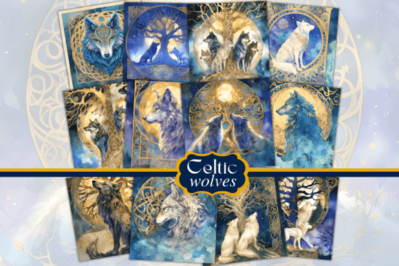 Download Mystic Wolves Digital Papers - Digital paper Collection