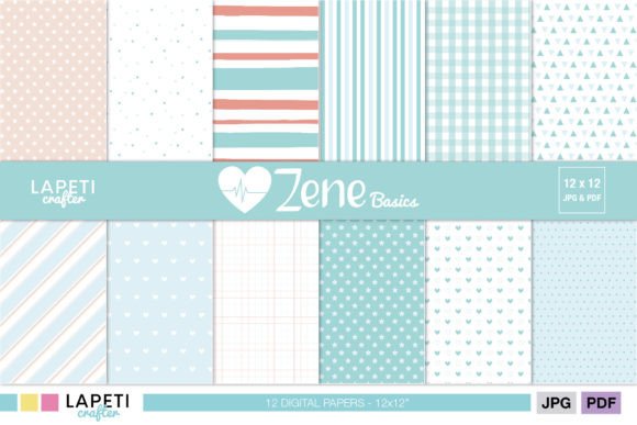 Download Mint Digital Paper, Scrapbooking Paper - Digital paper Collection