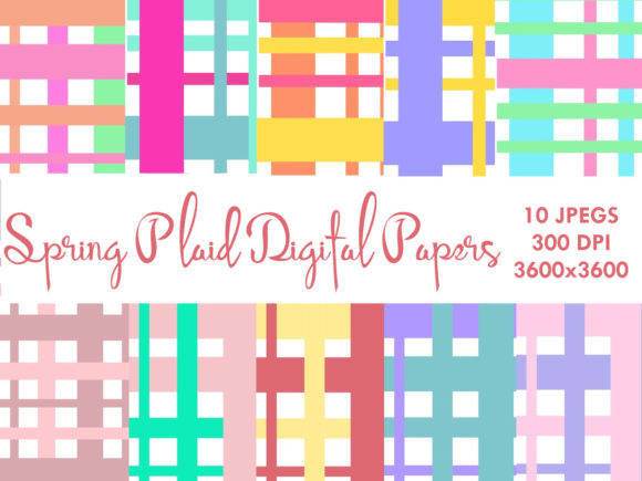 Download Spring Plaid Digital Papers - Digital paper Collection