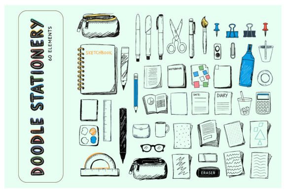 Download Doodle Stationery Icon Set - Premium Resources