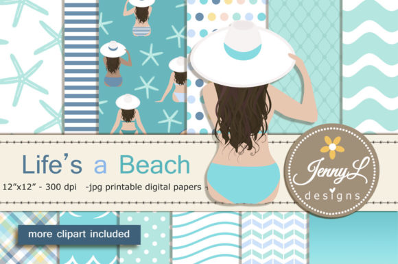 Download Beach Summer Digital Papers and Clipart - Digital paper Collection
