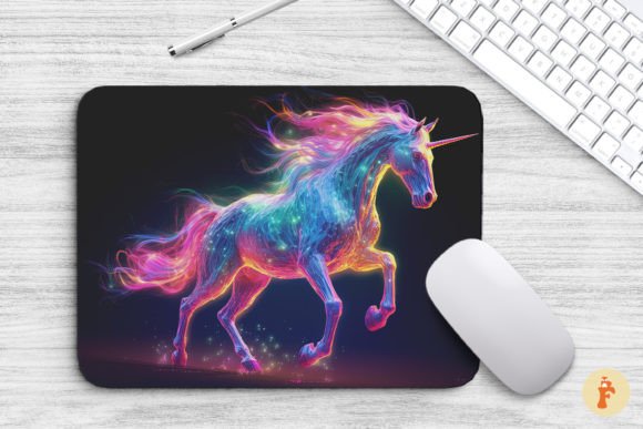 Download Vibrant Rainbow Colors Unicorn Mouse Pad - Vibrant Collection