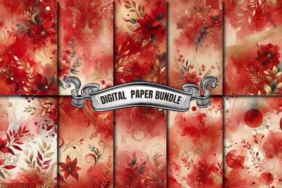 Download Watercolor Red Digital Paper - Digital paper Collection