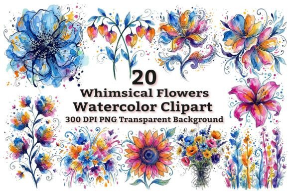 Download Vibrant Watercolor Flowers Clipart - Vibrant Collection
