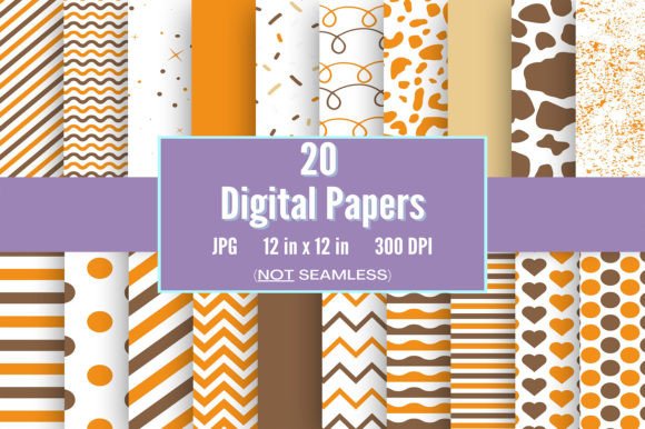 Download Orange and Brown Fall Digital Papers - Digital paper Collection