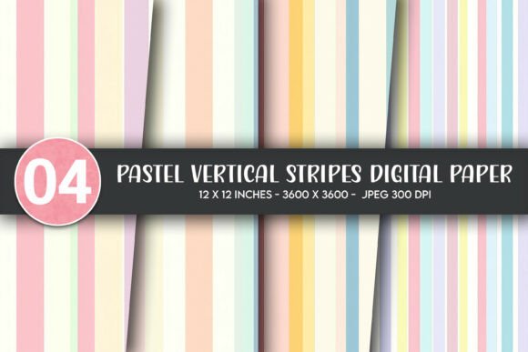 Download Pastel Vertical Stripes Digital Paper - Digital paper Collection