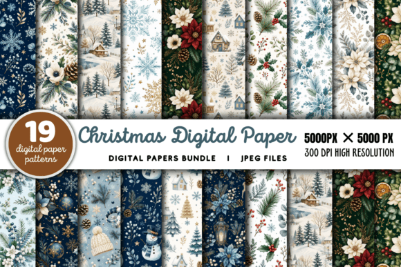 Download Christmas Digital Paper Patterns Bundle - Digital paper Collection