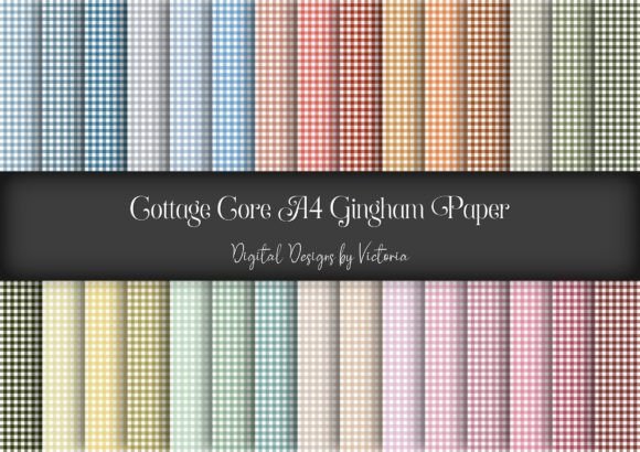 Download Cottage Core Gingham A4 Digital Paper - Digital paper Collection