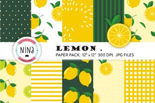 Download Lemon Digital Paper Pack, Lemon Pattern - Digital paper Collection