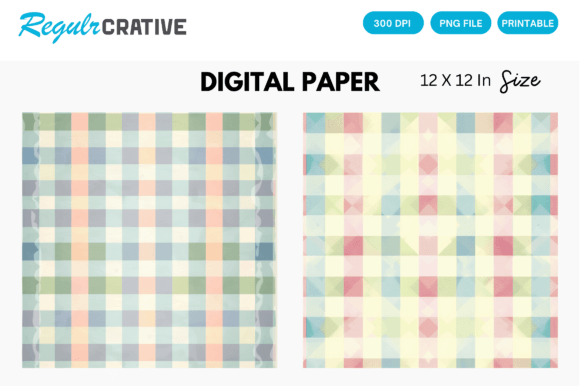 Download Pastel Gingham Digital Paper Pattern - Digital paper Collection