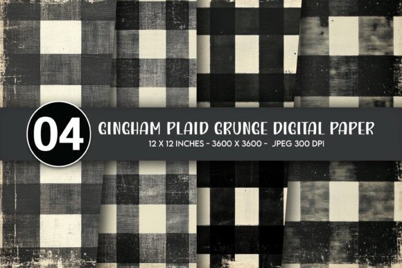 Download Gingham Plaid Grunge Digital Paper - Digital paper Collection