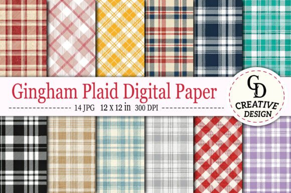 Download Gingham Plaid Digital Paper - Digital paper Collection