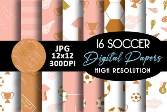 Download Boho Soccer Digital Papers Patterns - Digital paper Collection