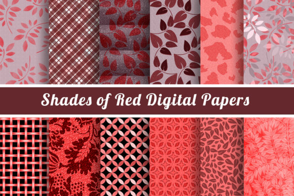 Download Shades of Red Digital Paper Set - Digital paper Collection