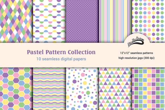 Download Pastel Digital Paper Pattern Bundle Pack - Digital paper Collection