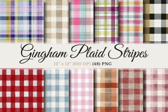 Download Gingham Plaid Stripes Digital Paper - Digital paper Collection